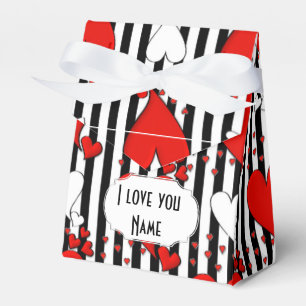 Red White Black Valentine Hearts Favor Box