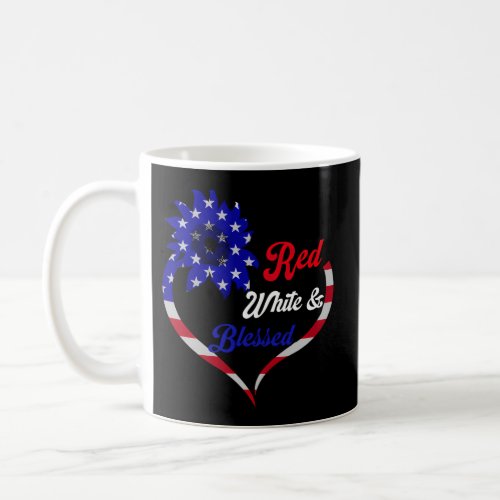 Red White Blessed 4Th Of July Patriotic America Coffee Mug