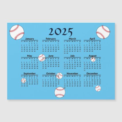 Red White Blue 2025 Calendar Magnetic Card