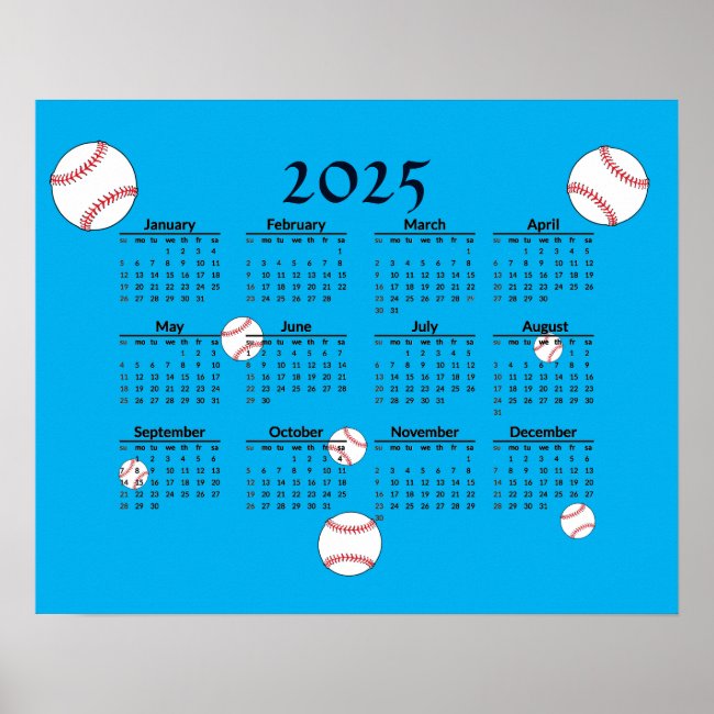 Red White Blue 2025 Calendar Poster