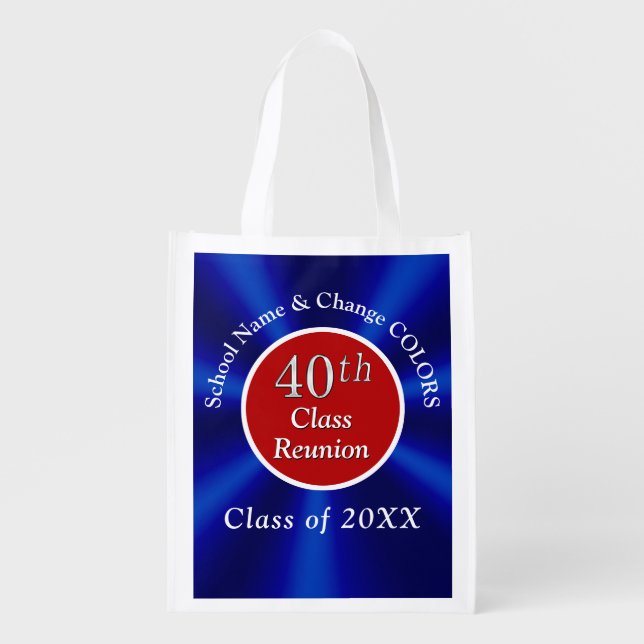 Red, White, Blue 40th Class Reunion Gift Bag Ideas (Front)
