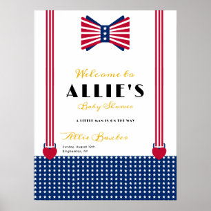 Red White Blue 4th July Baby Shower Welcome Sign