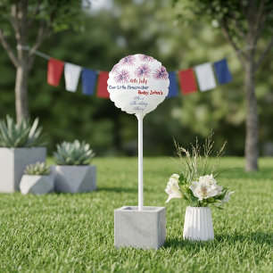 Red White Blue 4th July Firecracker Patriotic Chic Balloon