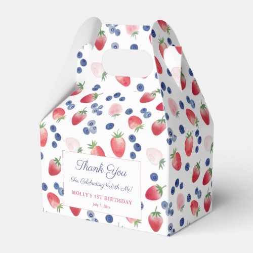 Red White Blue 4th July Summer 1st Birthday Party Favor Boxes