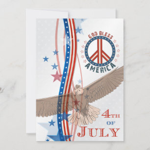 Red White & Blue 4th of July Party Invitation