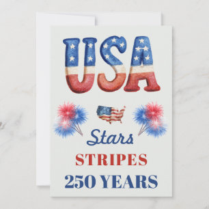 Red, White, Blue 4th of July Party Invitation