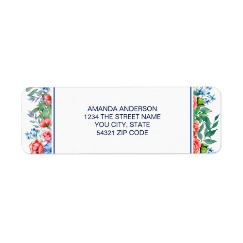 Red White Blue 4th Of July Party Return Address Label
