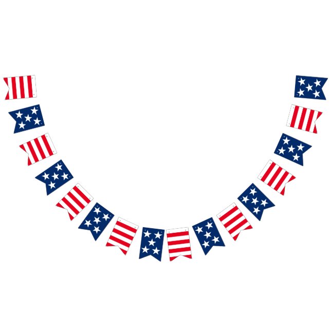 Red White Blue 4th of July Patriotic Decoration Bunting Flags (All)