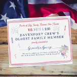 Red White & Blue | 4th of July Reunion Award<br><div class="desc">Wording can be changed for any type of achievement. Add a custom touch to your Fourth of July celebration this year with our festive and patriotic personalized award favors. Starting with a fabulous printed invitation, set the tone with a unique design then carry the theme through the entire event. Your...</div>
