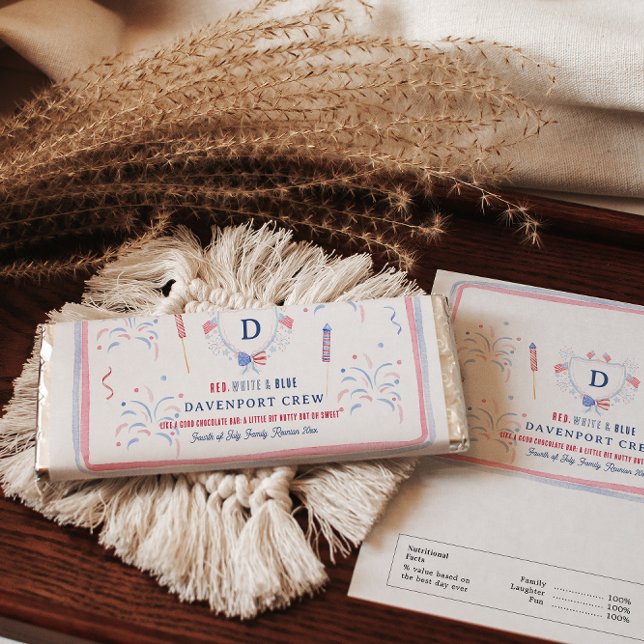 Red White & Blue | 4th of July Reunion Hershey Bar Favors (Creator Uploaded)