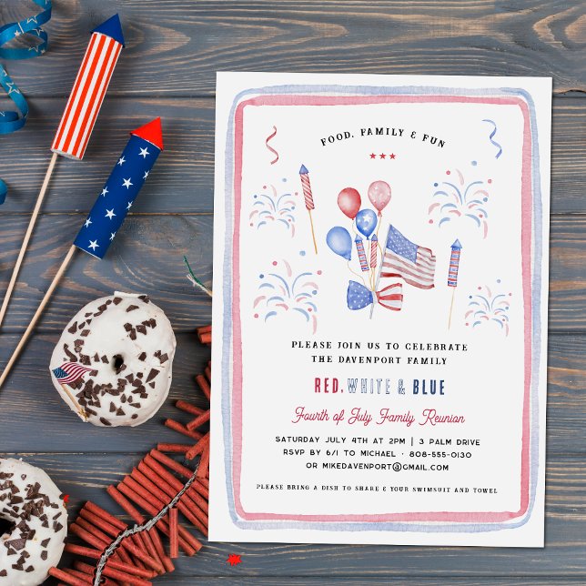 Red White & Blue | 4th of July Reunion Invitation (Creator Uploaded)