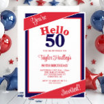 Red White & Blue 50th Birthday Invitation<br><div class="desc">Create your own Red White & Blue 50th Birthday Invitation! Personalize this design with your own text. You can further customize this design by selecting the "Edit Details" button if desired.</div>