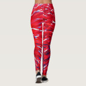 Red White Blue Abstract, Personalized Name Leggings (Back)