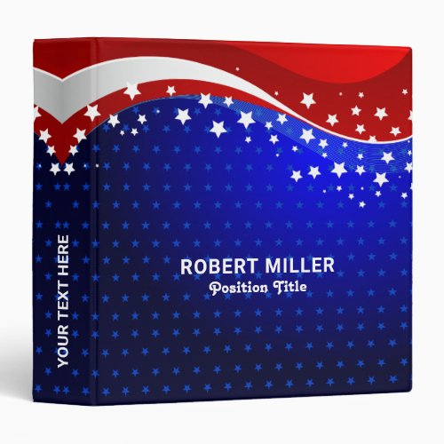 Red White  Blue _Abstract USA Flag 3 Ring Binder