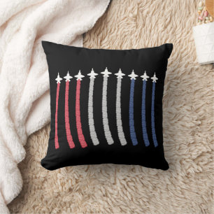 Red White Blue Air Force Flyover 4th Of July Throw Pillow