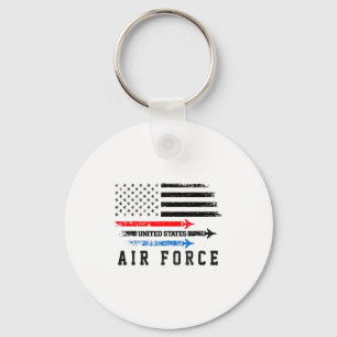 Red White Blue Air Force Flyover Proud American In Keychain