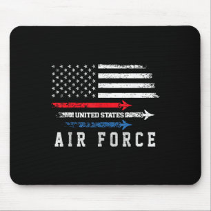 Red White Blue Air Force Flyover Proud American In Mouse Pad