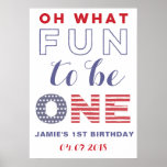 Red White Blue America 1st Birthday Welcome Sign at Zazzle
