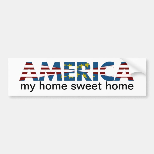Red White & Blue America Bumper Sticker (Front)
