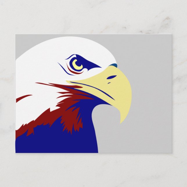 Red, White & Blue American Eagle Postcard (Front)