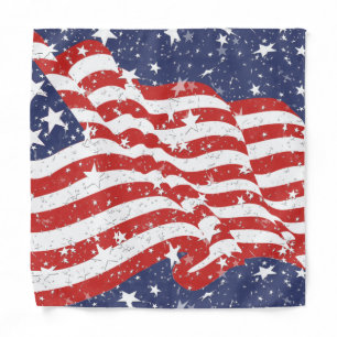 Red White & Blue American Flag 4th of July Bandana
