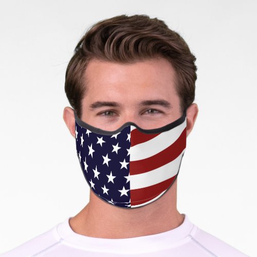 Red White Blue American Flag Inspired Safety Premium Face Mask