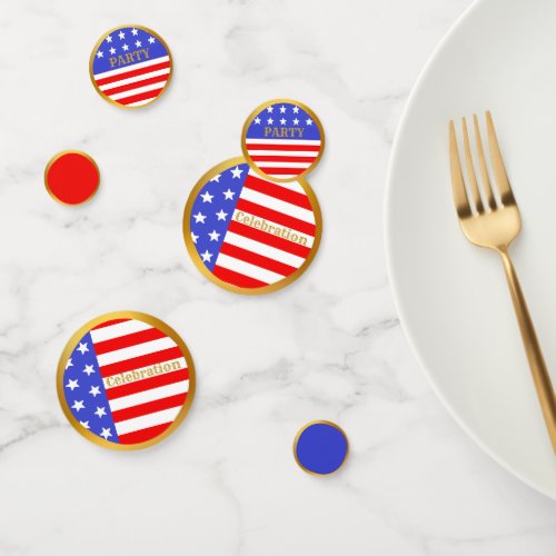 Red White Blue American Flag Table Confetti