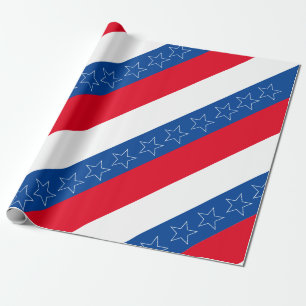 Red, white, & blue American patriotic Wrapping Paper