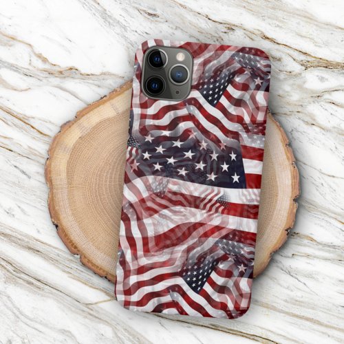 Red White Blue American Stripes Stars Flag Pattern iPhone 11 Pro Max Case