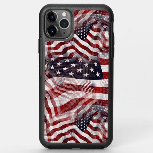 Red White Blue American Stripes Stars Flag Pattern OtterBox Symmetry iPhone 11 Pro Max Case