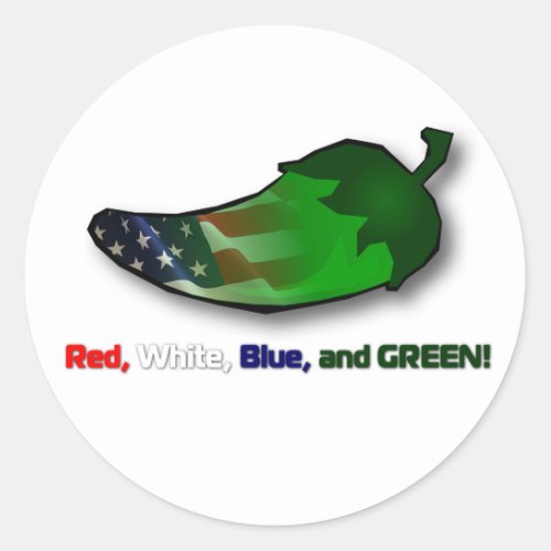 Red White Blue and Green Classic Round Sticker