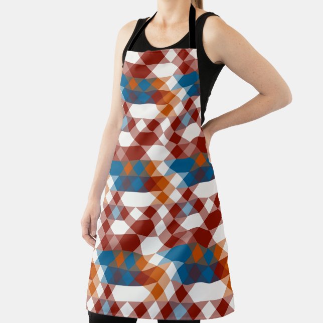red white blue and orange geometric apron (Insitu)
