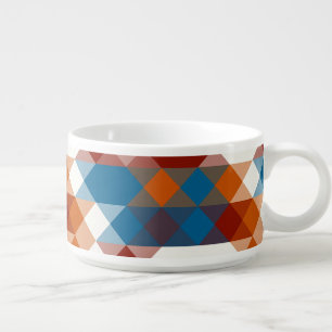 red white blue and orange geometric bowl