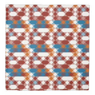 red white blue and orange geometric duvet cover