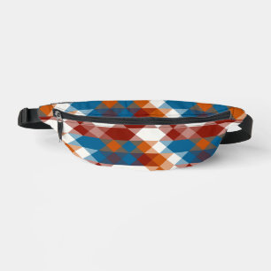 red white blue and orange geometric fanny pack