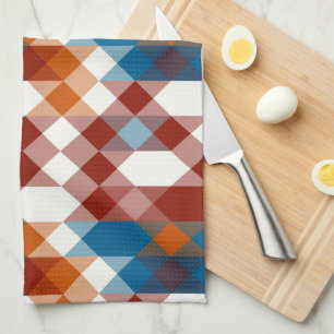 red white blue and orange geometric kitchen towel