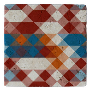red white blue and orange geometric trivet