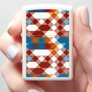 red white blue and orange geometric zippo lighter