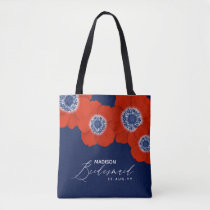 Red White &amp; Blue Anemones Modern Bridal Party Tote Bag