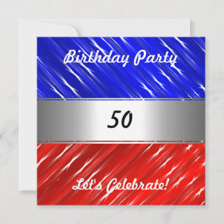 Red White Blue Any Party or Event Invitation