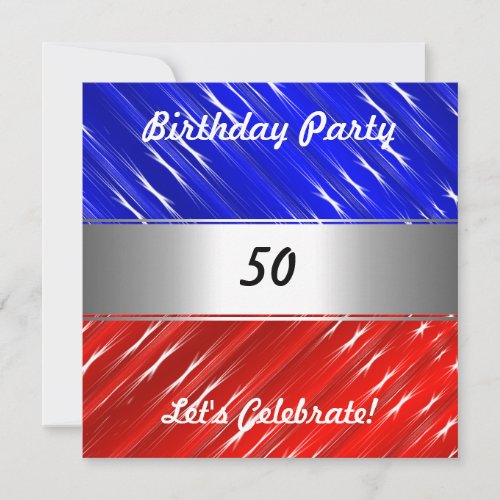 Red White Blue Any Party or Event Invitation