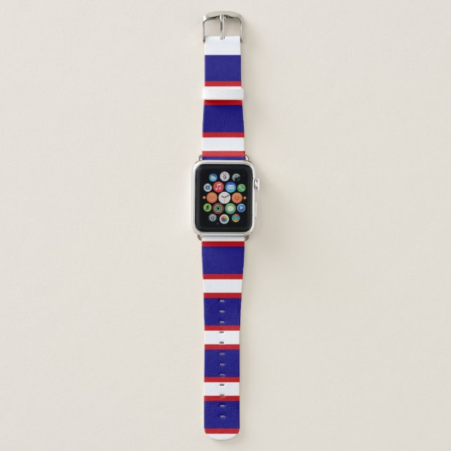 Red, White, Blue Apple Watch Band (Front)