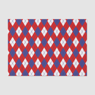 Red White Blue Argyle 1-TISSUE WRAPPING PAPER