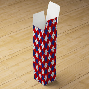 Red, White, Blue-Argyle 1-WINE GIFT BOX