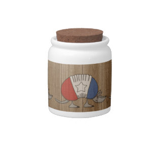 Red, White & Blue Armadillo Candy Jar