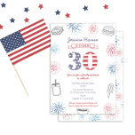 Red White Blue Backyard Family 30th Birthday Party Invitation<br><div class="desc">Red White and Blue 30th Birthday invitation design for a family-friendly outdoors cookout or picnic party</div>