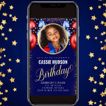 Red White Blue Balloons Kids Birthday Invitation<br><div class="desc">Red White Blue Balloons Kids Birthday Invitation is the perfect way to make your child's birthday or any occasion unforgettable! You can customize this invitation with your own text, font color, font size, and even add your own photo or image, all in one place on Zazzle. You can easily download,...</div>