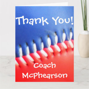 Red White & Blue Baseball custom thank you Card