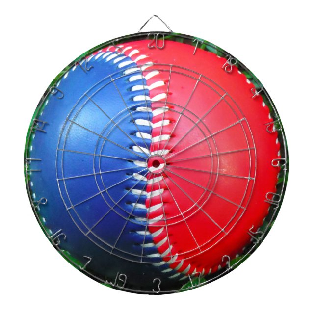 Red White & Blue Baseball Dart Board (Front)