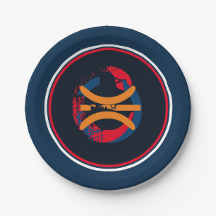 Red/White/Blue Basketball 7" Paper Plates
